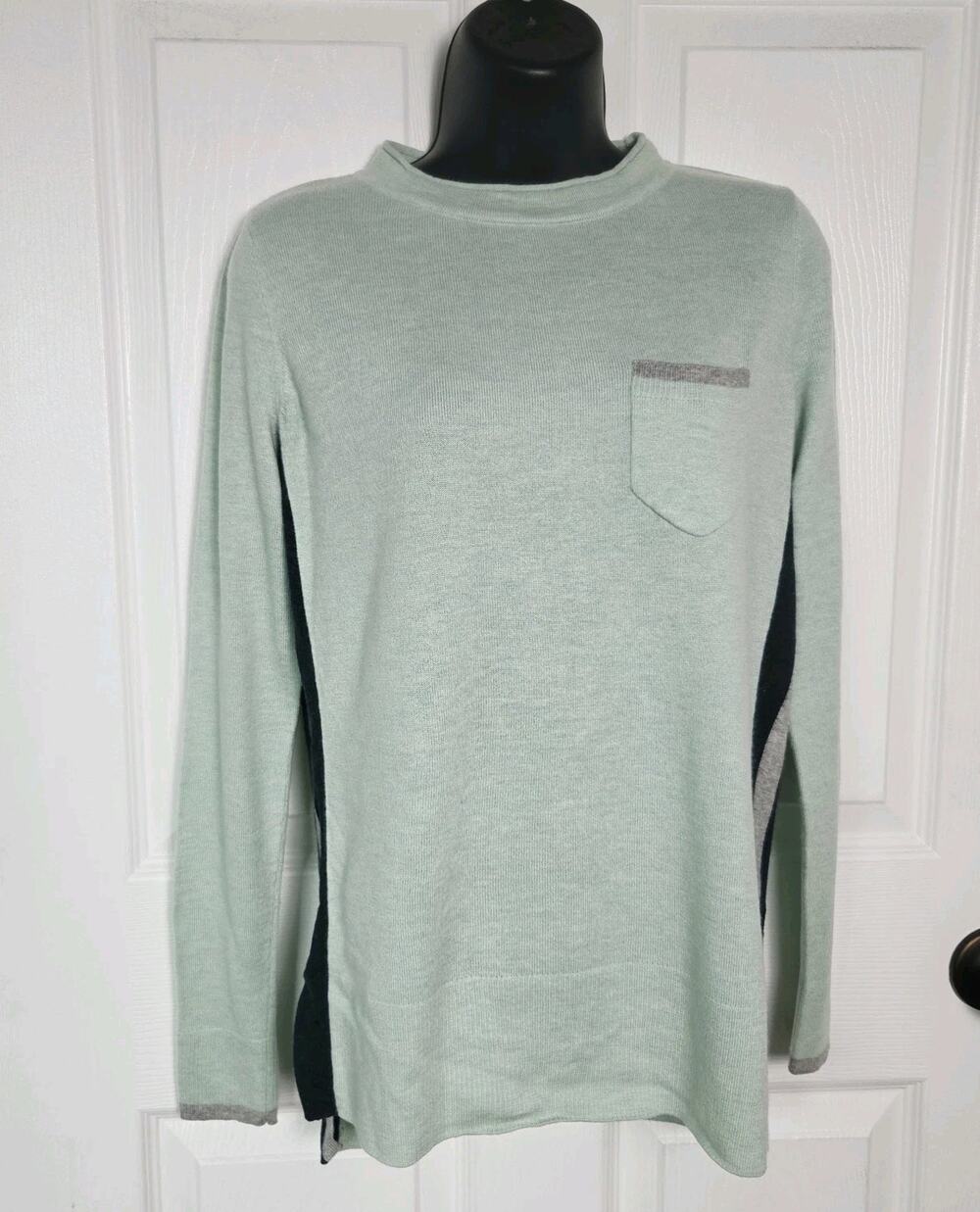 Smartwool Sweater XS Shadow Pine Pocket Frosty Green Wool Blend Mint Base Layer